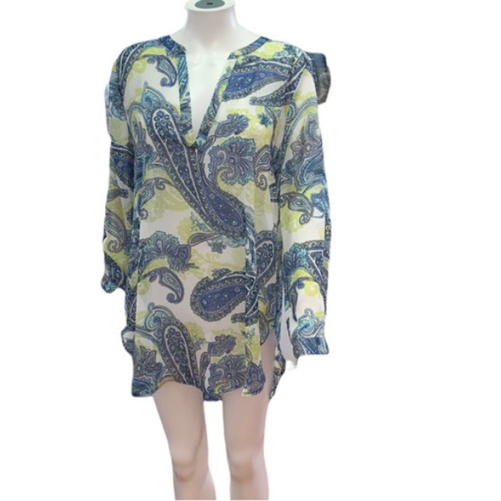 Chico’s paisley high low  popover tunic